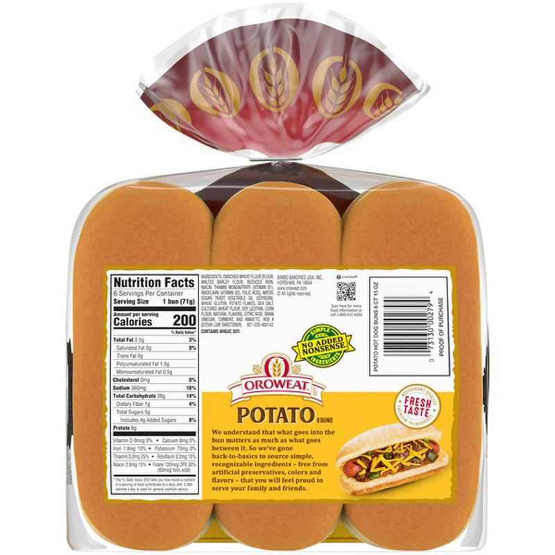 Brownberry/Arnold/Oroweat Country Potato Hot Dog Buns (6 ct) Instacart