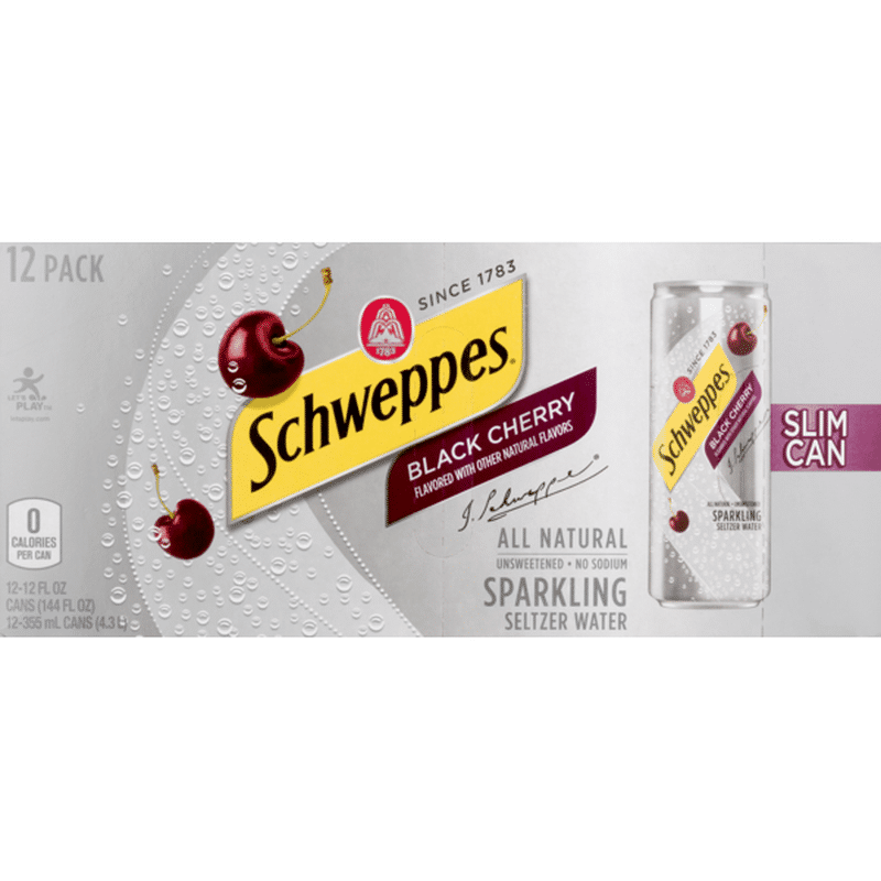 Schweppes Black Cherry Sparkling Seltzer Water (12 fl oz) Instacart