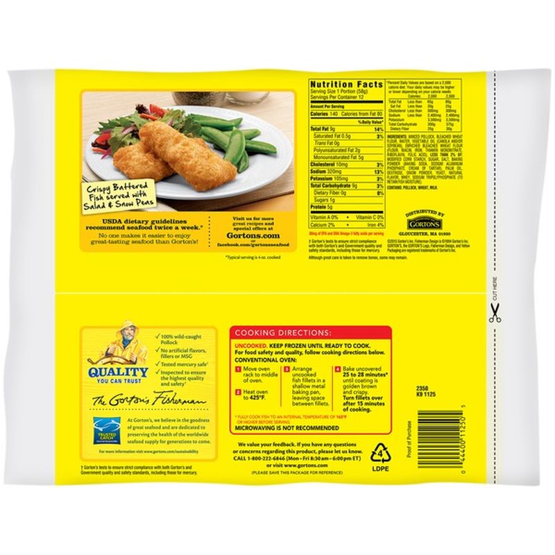 Gorton's Crispy Battered Fish Portions (24.5 oz) - Instacart