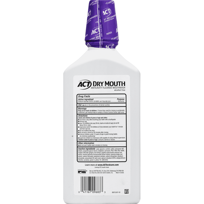 Act Mouthwash, Anticavity Fluoride, Dry Mouth, with Xylitol (33.8 oz