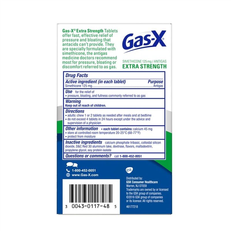 Gasx Extra Strength Gas Relief Chewable Tablets, Cherry Creme (48 ct
