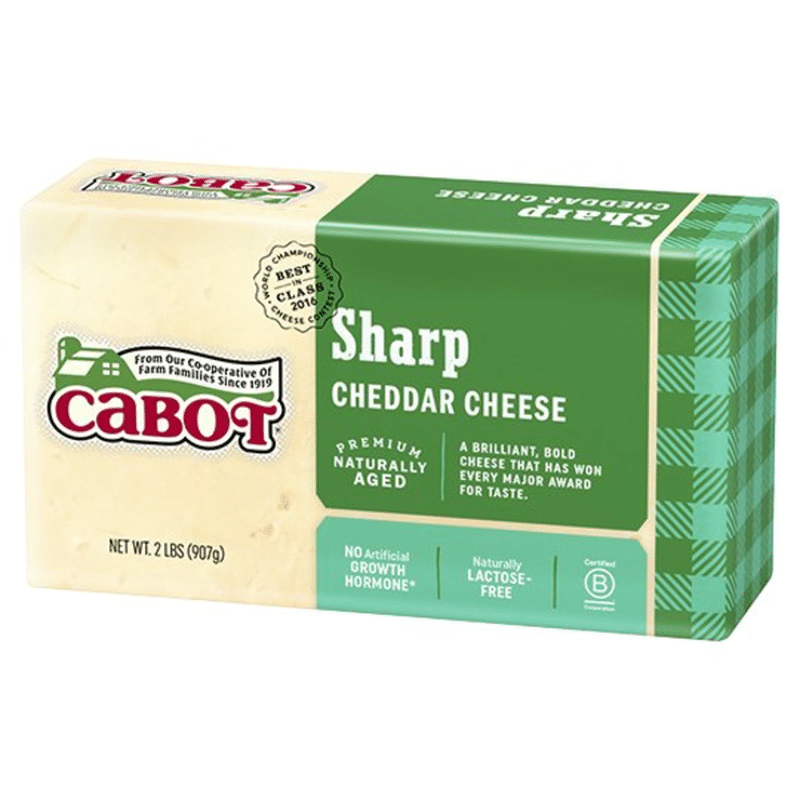 Cabot Cheese Cheese, Sharp White Cheddar (2 Lb) - Instacart