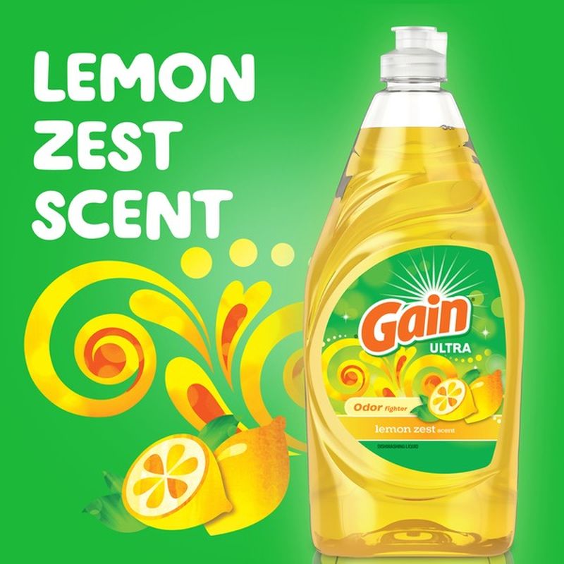 Gain Dishwashing Liquid Dish Soap, Lemon Zest Scent (21.6 oz) from CVS Pharmacy® Instacart