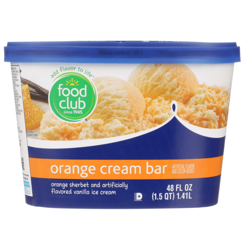 Food Club Orange Cream Bar Orange Sherbet And Vanilla Ice Cream (48 Fl 