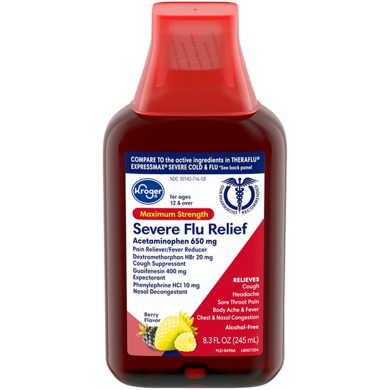 Kroger Berry Flavor Daytime Maximum Strength Flu Relief