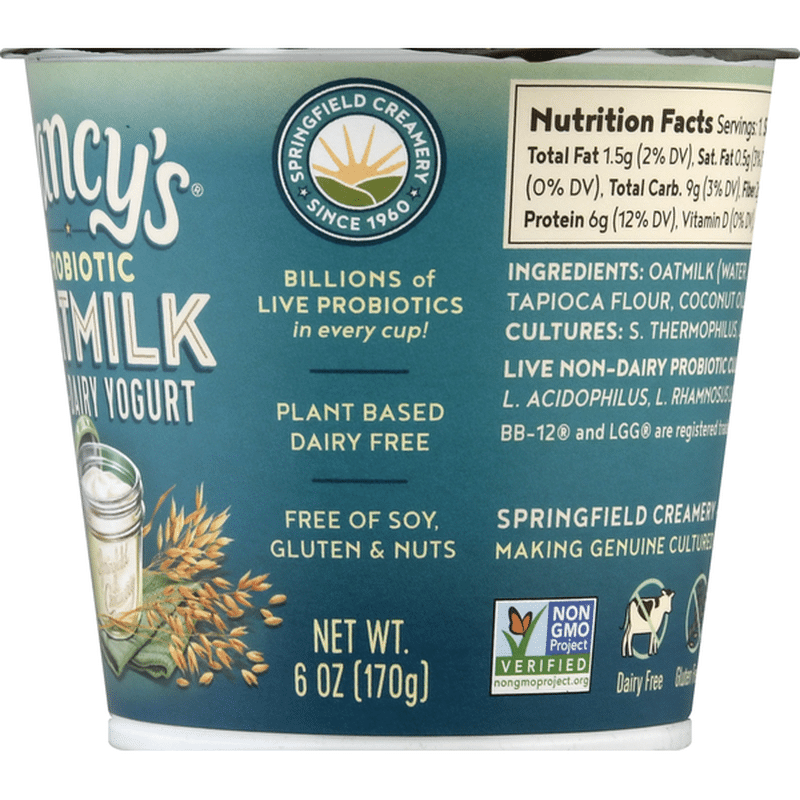 Nancy's Yogurt, NonDairy, Plain, Oatmilk (6 oz) Instacart