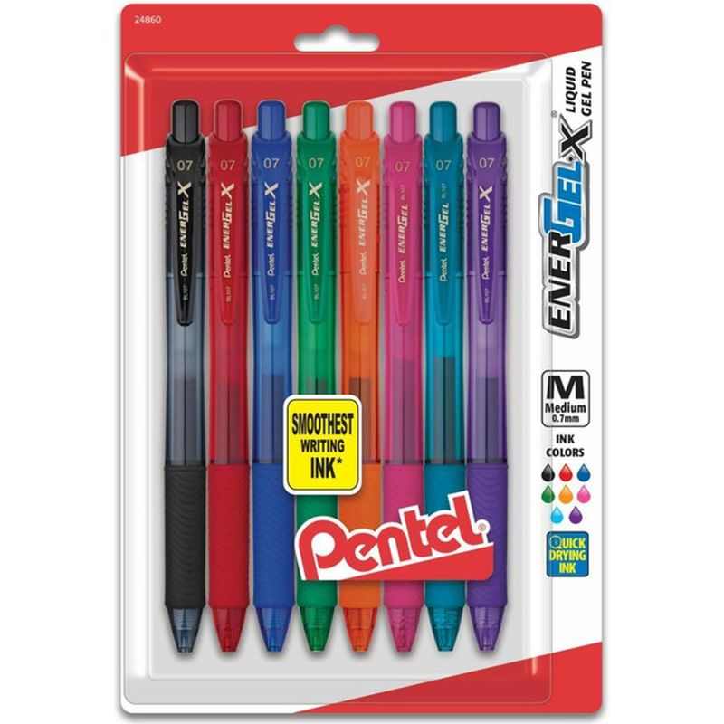 Pentel Multi Color Retractable Ener Gel .7 Millimeter Medium Point Liquid Gel Pen Pack
