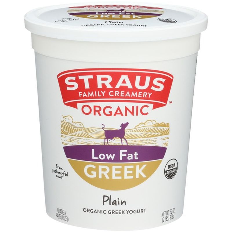 Straus Family Creamery Organic Plain Greek Low Fat Yogurt (32 oz ...