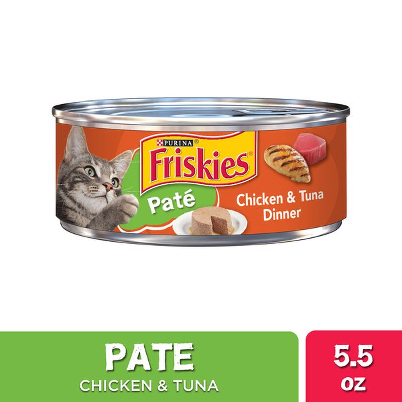 Purina Friskies Pate Wet Cat Food, Chicken & Tuna Dinner (5.5 oz