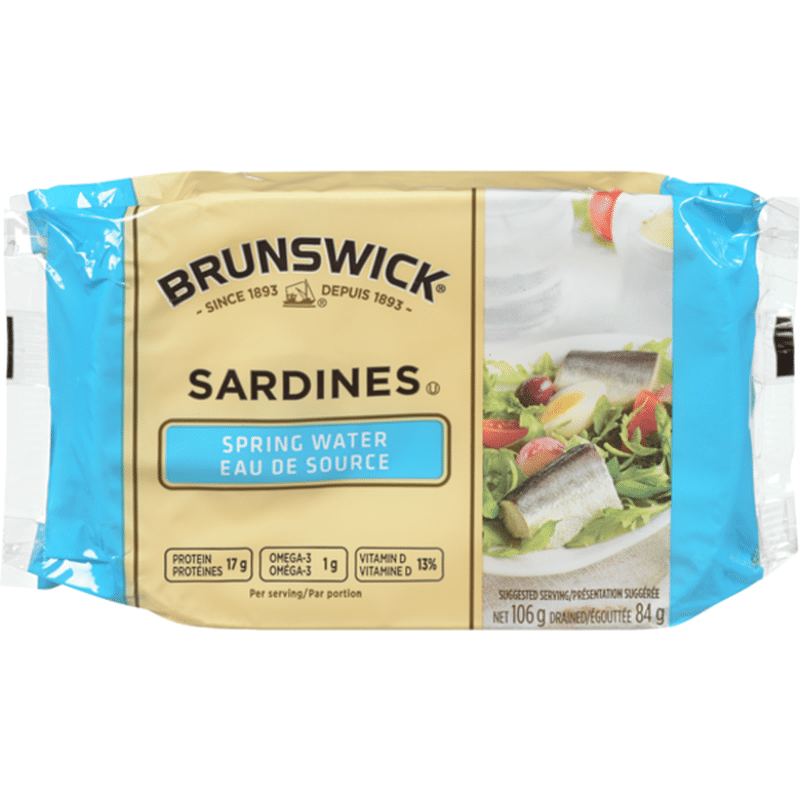Brunswick Sardine Fillets in Spring Water No Salt Added (3.75 oz