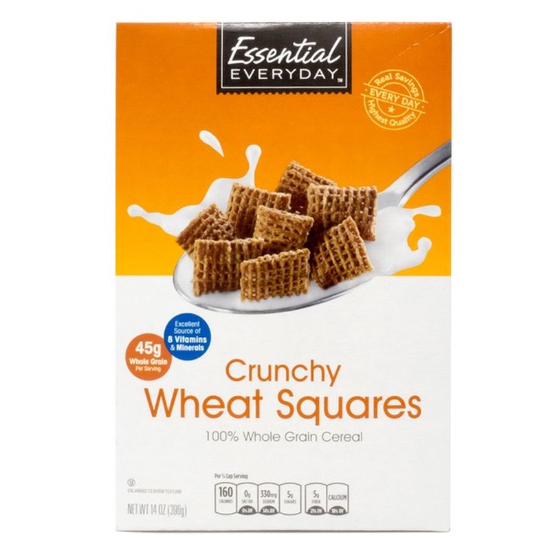 Essential Everyday Crunchy Wheat Squares Whole Grain Cereal (14 oz