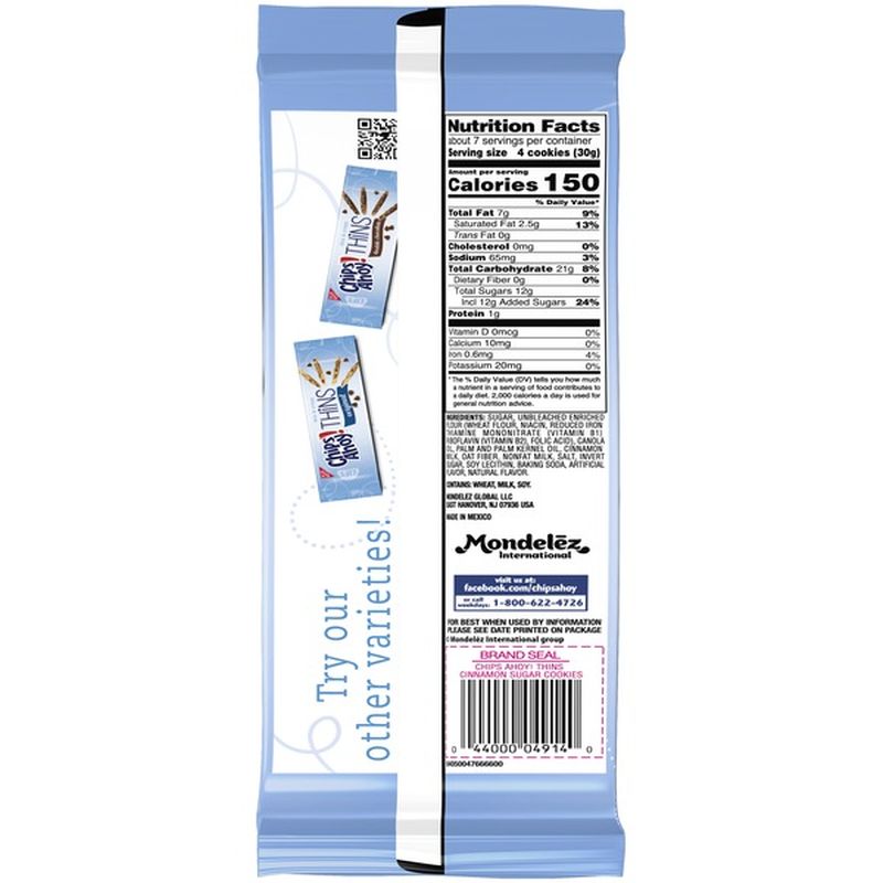 Chips Ahoy! Thins Cinnamon Sugar Cookies (7 oz) Instacart