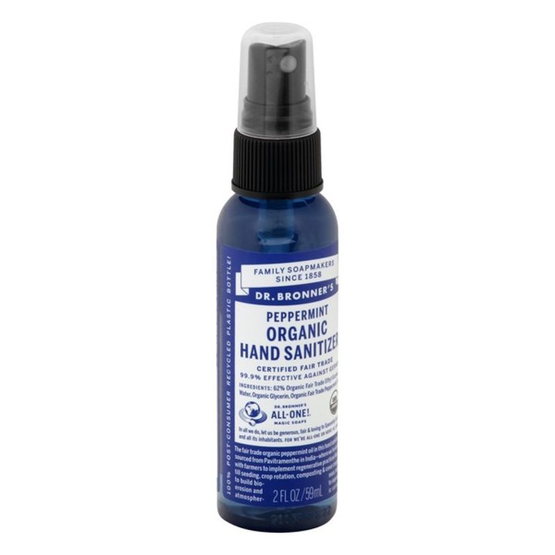 Dr. Bronner's Hand Sanitizer, Organic, Peppermint (2 oz) Instacart