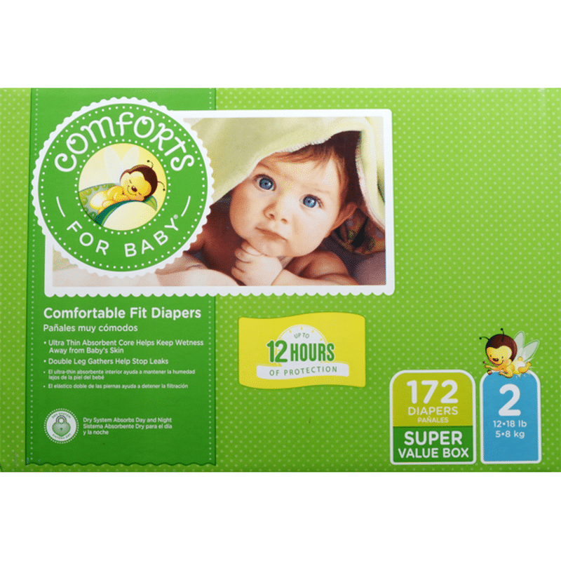 Comforts for Baby Size 2 Diapers