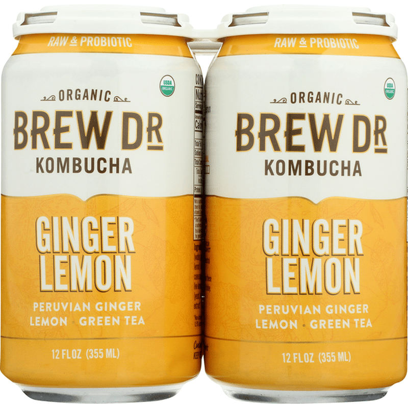 Brew Dr. Kombucha Kombucha, Organic, Ginger Lemon (4 each) Instacart