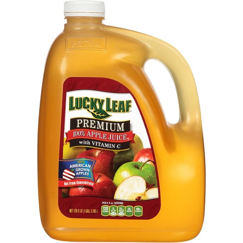 Lucky Leaf Premium Apple Juice with Vitamin C 100 Juice (128 fl oz