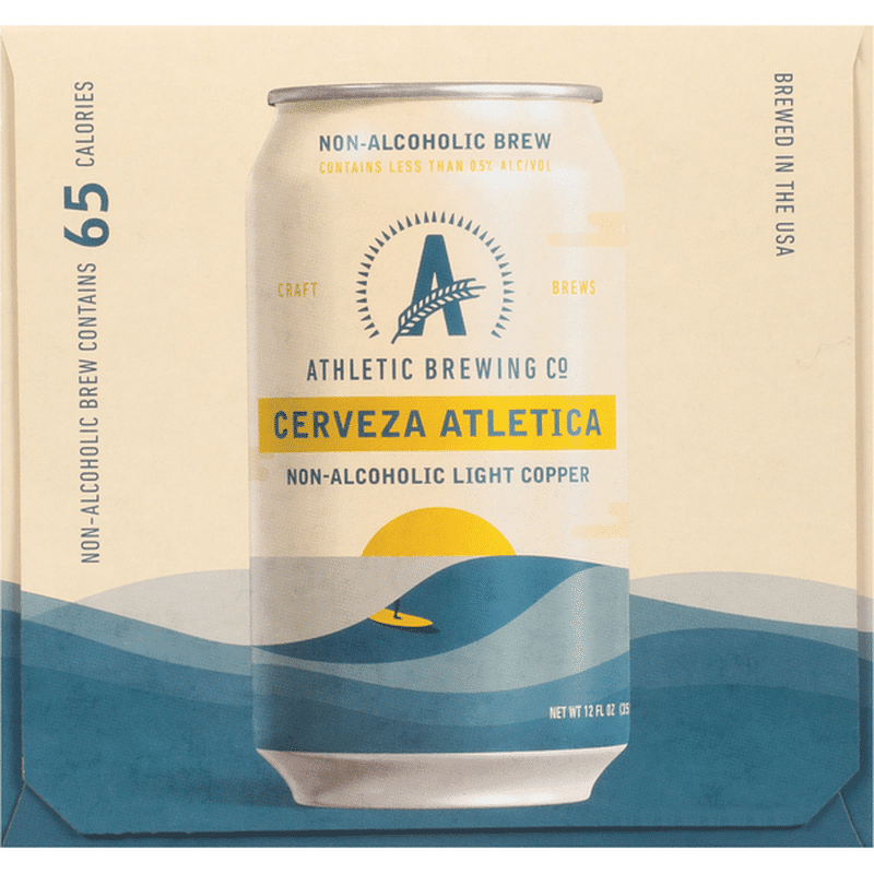 Athletic Brewing Co Beer, Light Copper, Cerveza Atletica, NonAlcoholic
