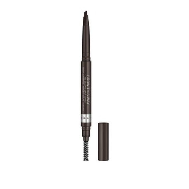 Rimmel Dark Brown Brow This Way Fill And Sculpt Eyebrow Definer 001 Oz Instacart