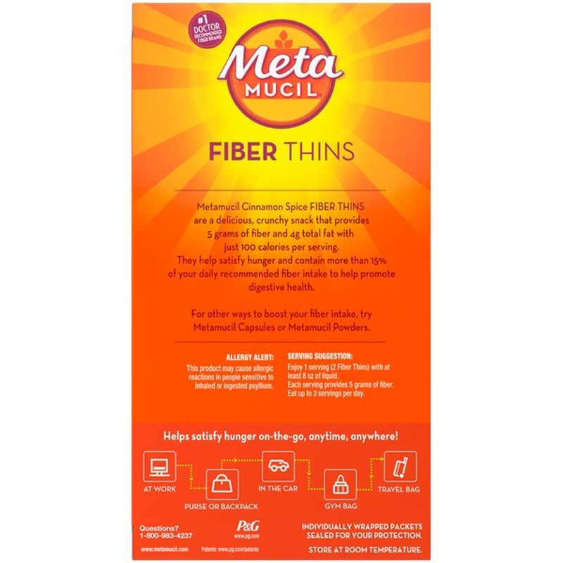 Metamucil Fiber Thins, Psyllium Husk Fiber Supplement, Digestive Health