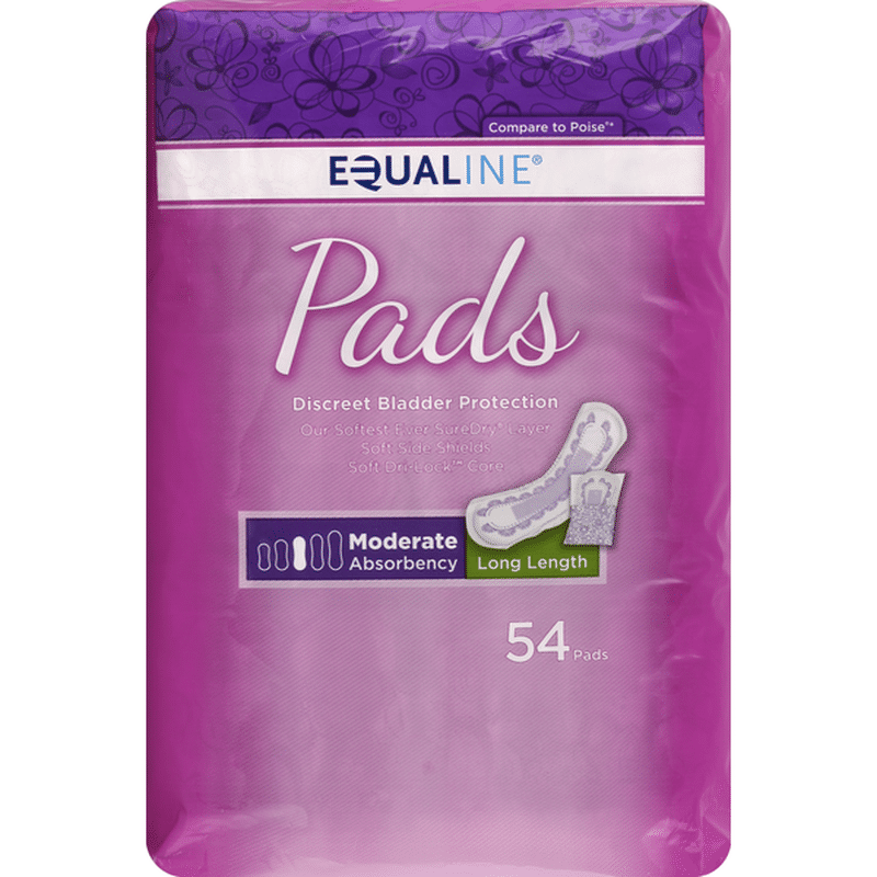 Equaline Pads, Long Length, Moderate Absorbency (54 each) Instacart