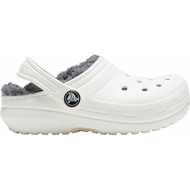 kids white lined crocs