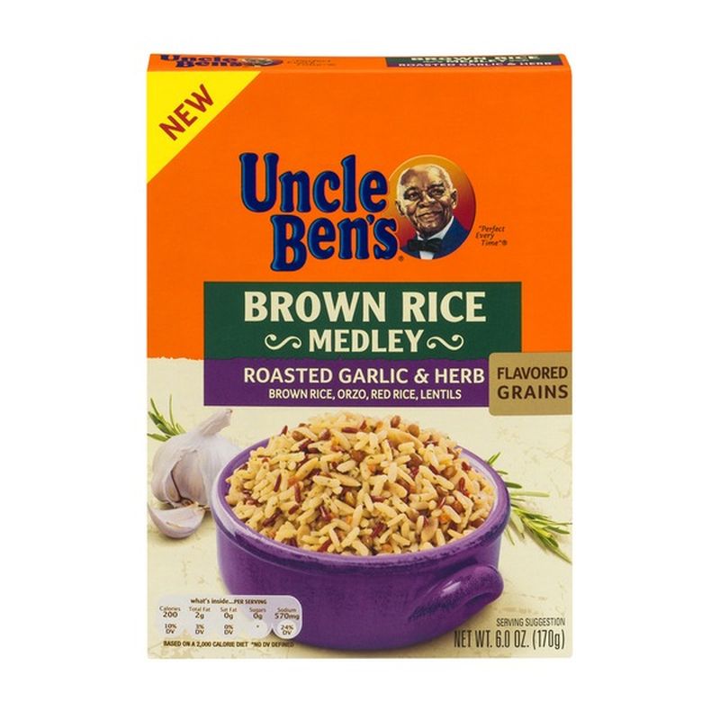 Uncle Ben's Brown Rice Medley Roasted Garlic & Herb (6 oz) Instacart