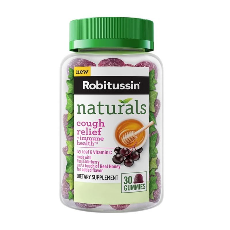 Robitussin Syrup Naturals Cough Gummies Honey Elderberry, Naturals