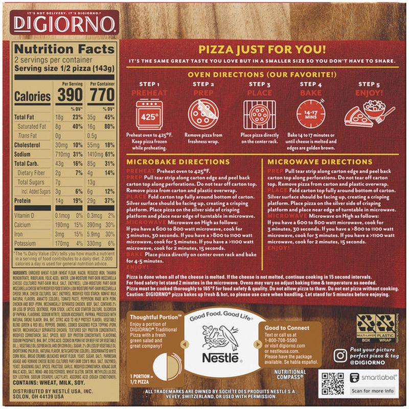 DiGiorno Supreme Frozen Personal Pizza on a Traditional Crust (10 oz