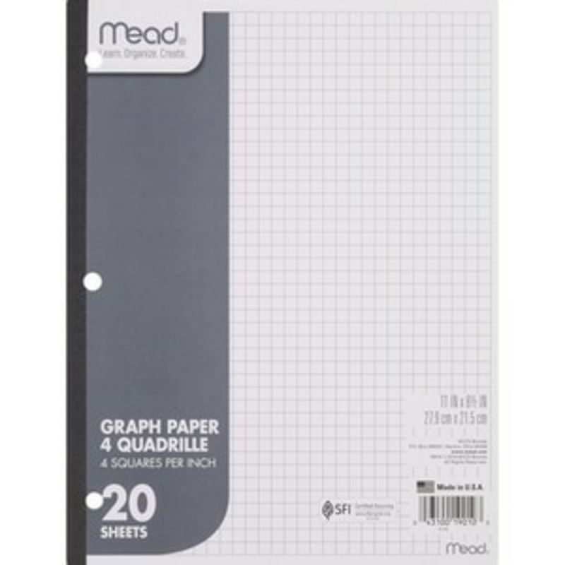 Mead 8.5" x 11" Quadrille Graph Paper Pad