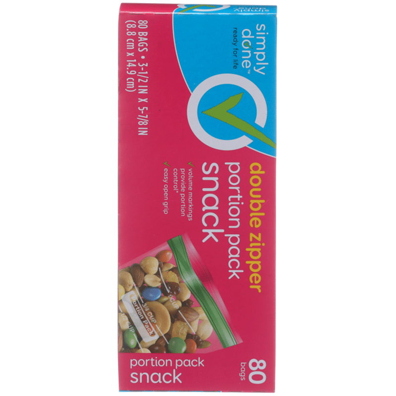 Simply Done Double Zipper Portion Pack Snack Bags