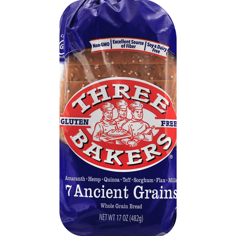 Three Bakers Bread, Gluten Free, Whole Grain, 7 Ancient Grains (17 oz