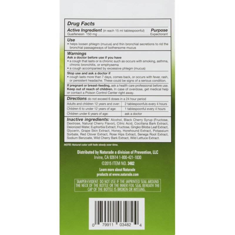 Naturade Herbal Expec Expectorant Natural Cherry (8.8 fl oz) Instacart
