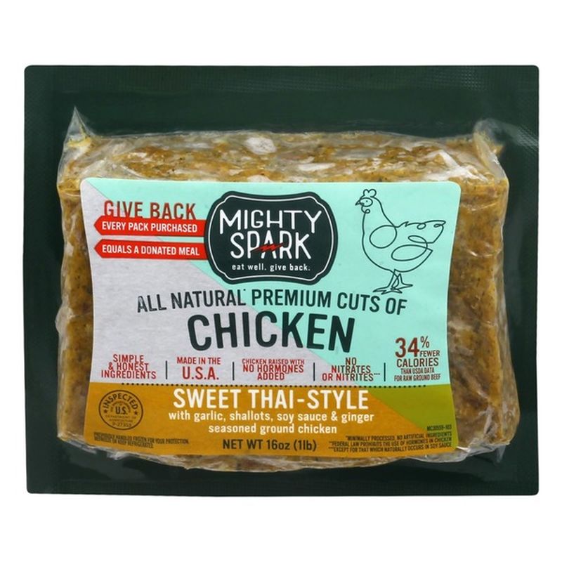 Mighty Spark Seasoned Sweet Thai-Style Ground Chicken (16 oz) - Instacart