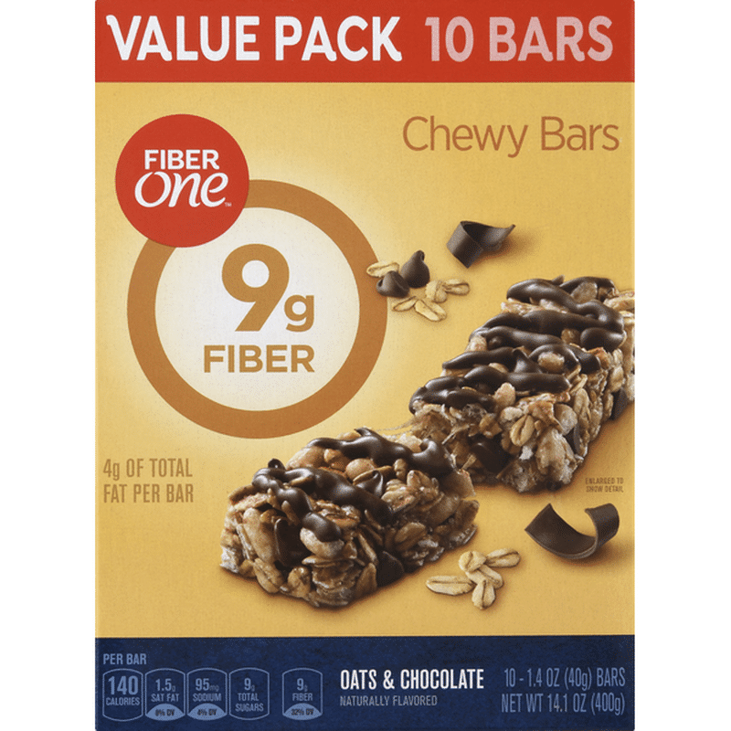 Fiber One Chewy Bars, Oats & Chocolate, Value Pack (10 each) Instacart