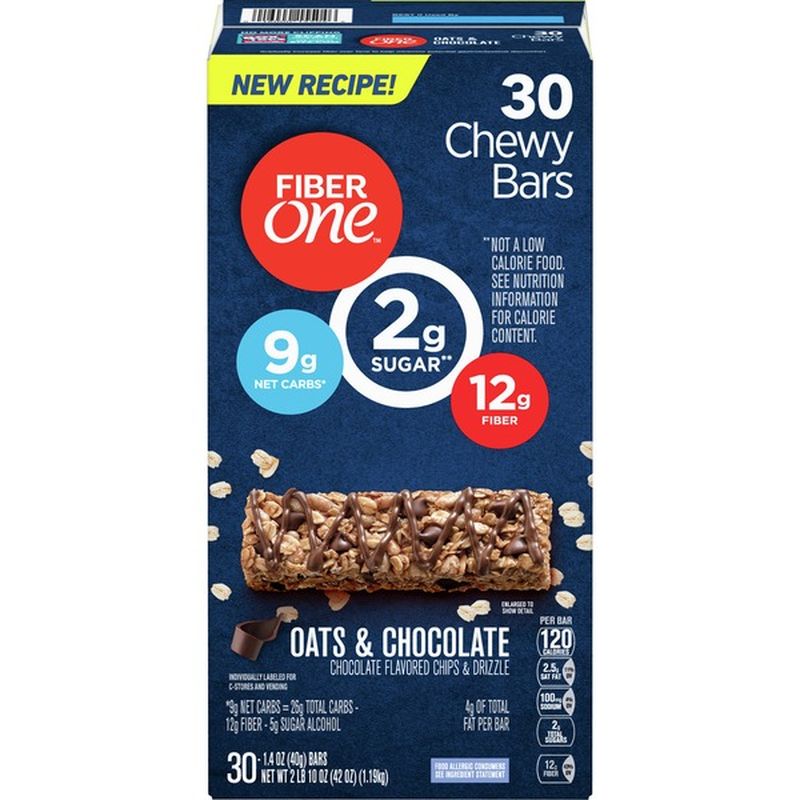 Fiber One Oats and Chocolate Chewy Bars (1.4 oz) from BJ's Wholesale