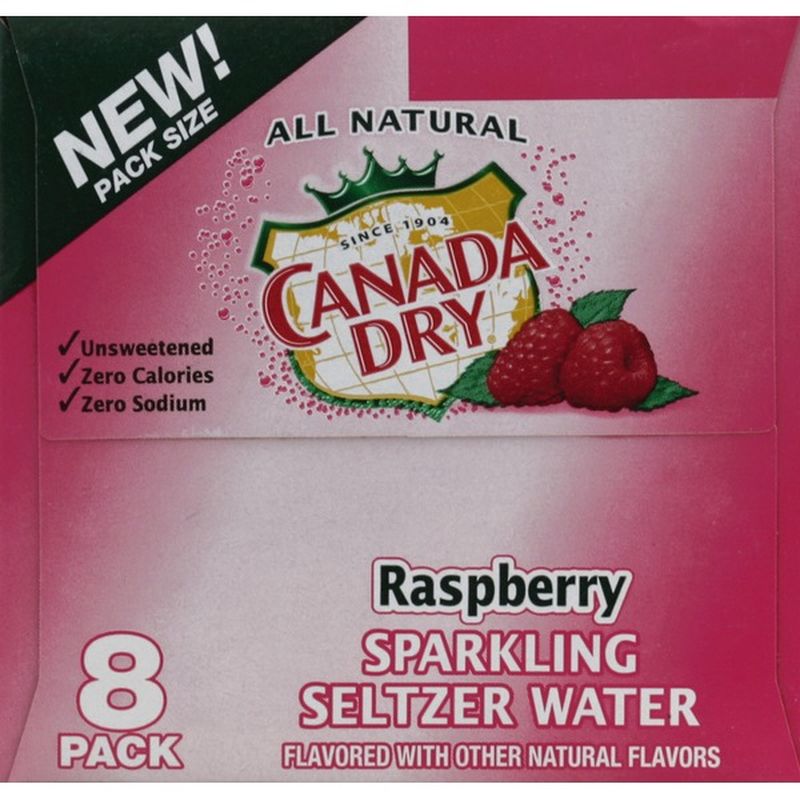 Canada Dry Sparkling Water, Seltzer, Raspberry, 8 Pack (8 each) Instacart