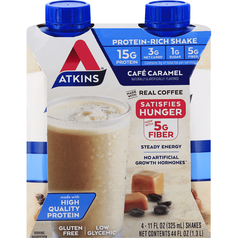 Atkins ProteinRich Shake, Cafe Caramel (44 fl oz) Instacart