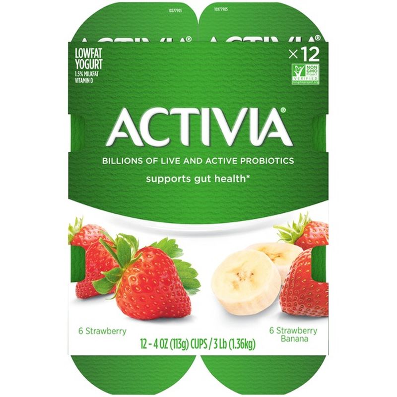 Activia Probiotic Strawberry & Strawberry Banana Variety Pack Yogurt (4 oz) from Smart & Final