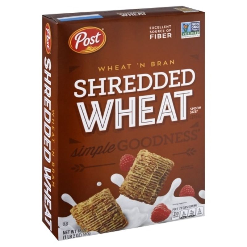 Post Shredded Wheat Wheat ‘N Bran Spoon Size Shredded Wheat Cereal (18 ...