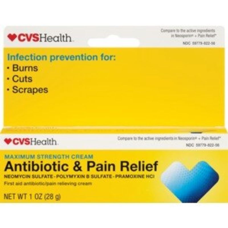 CVS Antibiotic + Pain Relief Cream Maximum Strength (1 oz) Instacart