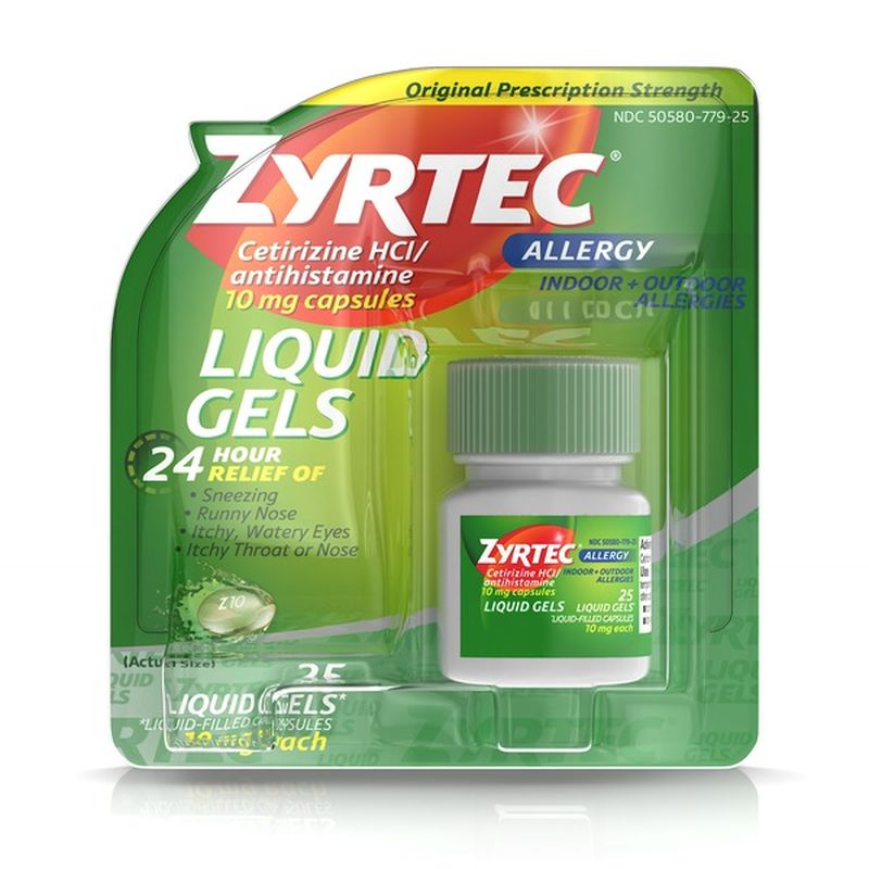 Zyrtec Allergy Liquid Gels, 24 Hour (25 ct) from CVS Pharmacy® Instacart