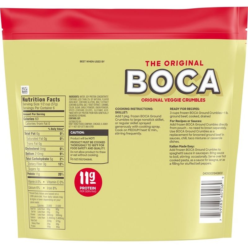 Boca NonGMO Soy Vegan Original Veggie Crumbles (12 oz) from Rouses Markets Instacart