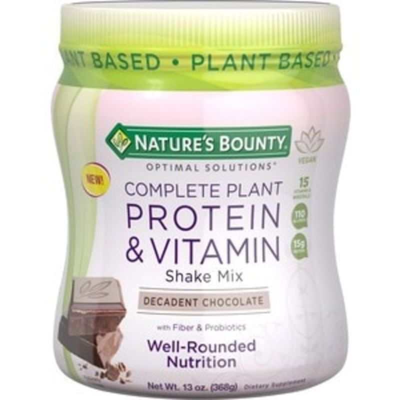 Nature's Bounty Complete Plant Protein & Vitamin Shake Mix Decadent ...