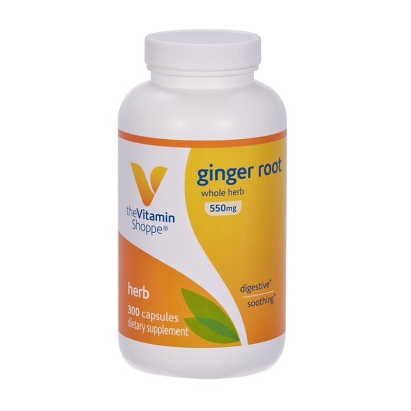The Vitamin Shoppe Ginger Root Whole Herb Digestive Support 500 MG (300 Capsules) (300 ct