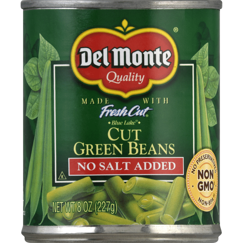 Del Monte Green Beans, No Salt Added, Cut (8 oz) Instacart