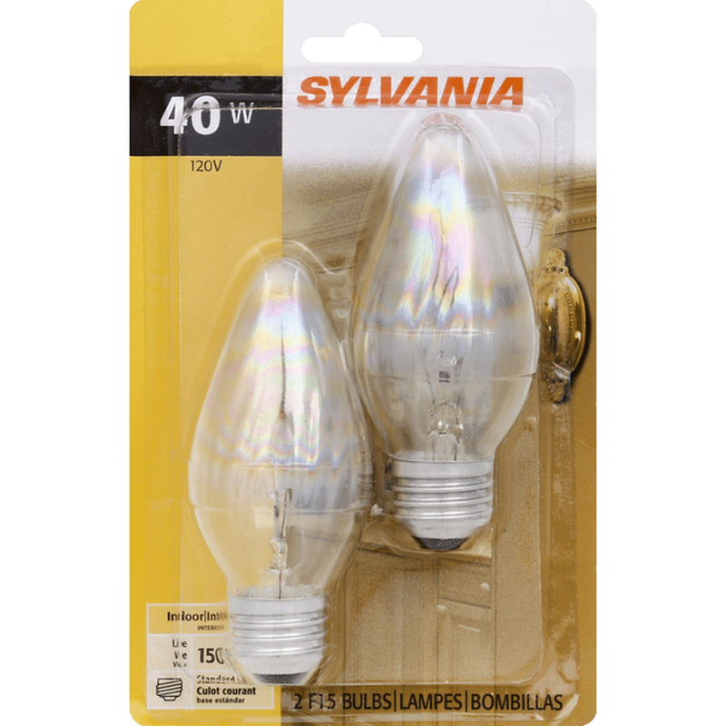 Sylvania Light Bulbs Indoor Standard Base F15 40 Watts 2 Each Instacart