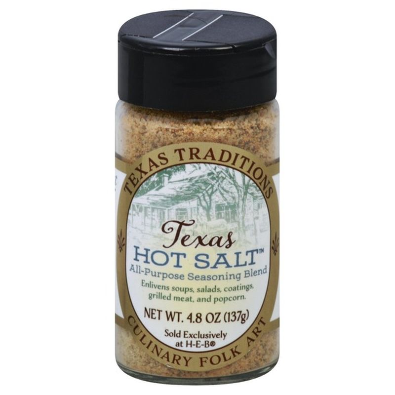 Texas Traditions Seasoning Blend, All-Purpose, Hot Salt (4.8 oz ...