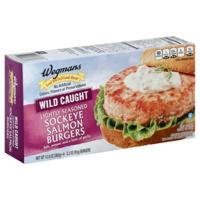 Wegmans Food You Feel Good About Wild Caught Lightly Seasoned Sockeye Salmon Burgers