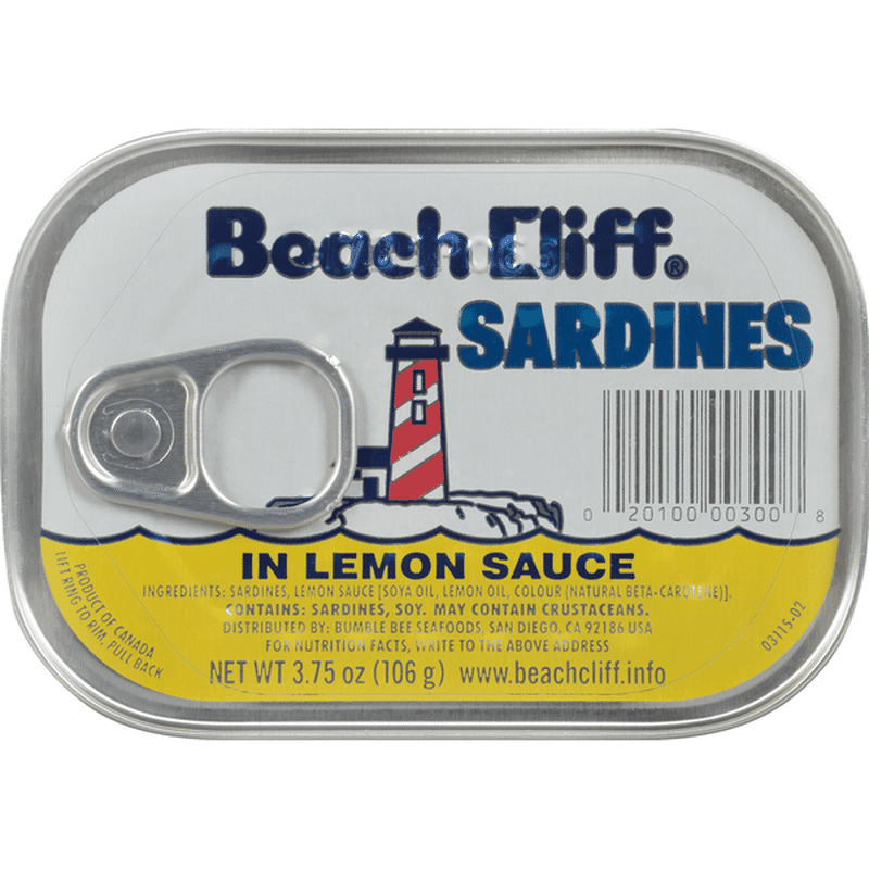 Beach Cliff Sardines in Lemon Sauce (3.75 oz) Instacart
