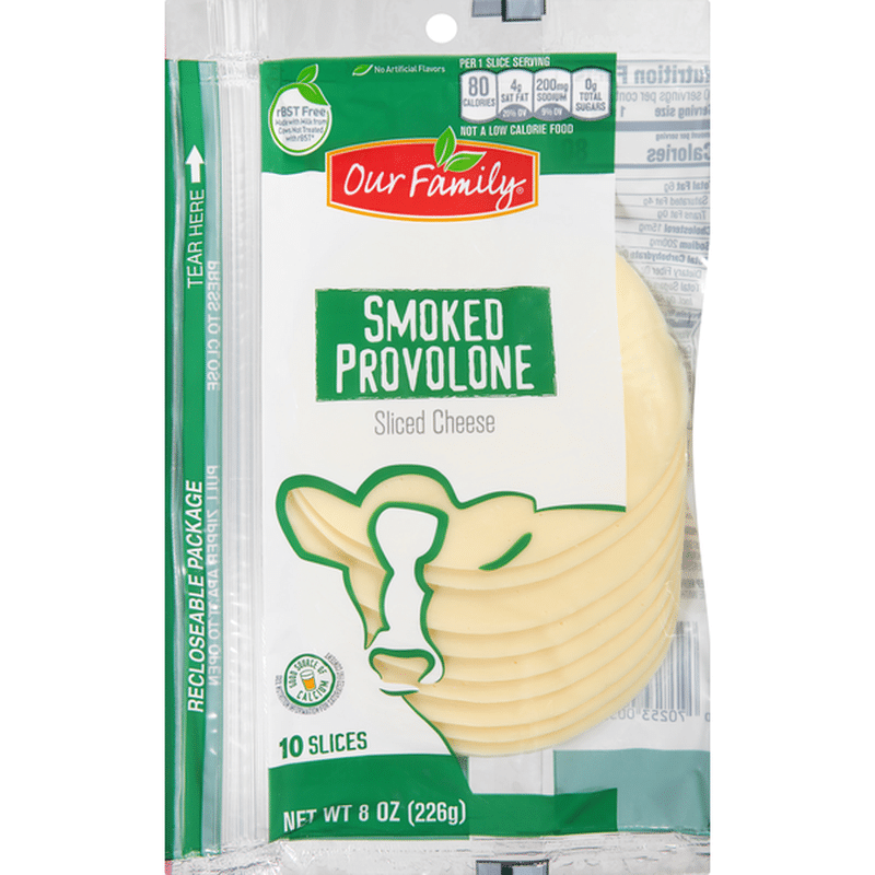 Our Family Sliced Cheese, Smoked Provolone (10 each) Instacart